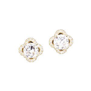 Tigerstars Faceted Cubic Zirconia Floral Earrings